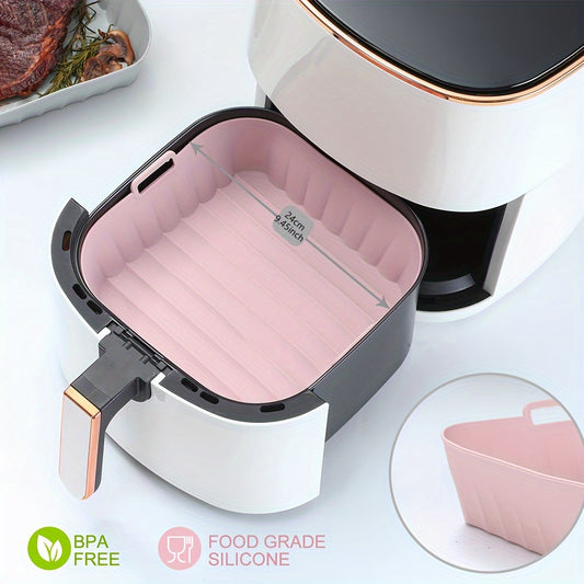 1pc Reusable Silicone Air Fryer Square Liners 4 8QT Easy Cleaning Heat Resistant