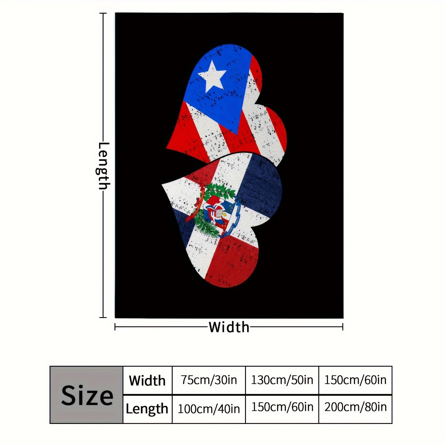 National Flag Heart Fleece Blanket for Camping Travel
