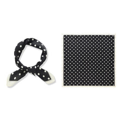 70cm Polka Dot Satin Square Scarf Solid Silk Bandana Head Wrap