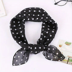 65cm Chiffon Polka Dot Print Scarf Casual Square Scarf Bandana