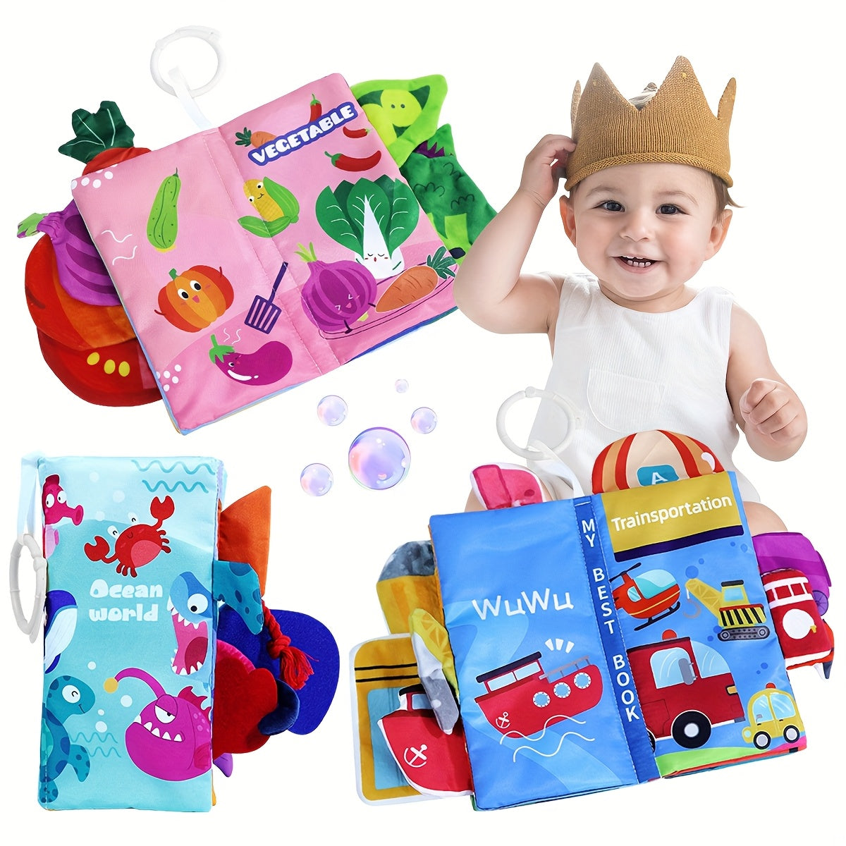 Toddler Sensory Cloth Book Early Learning Educational Toy
