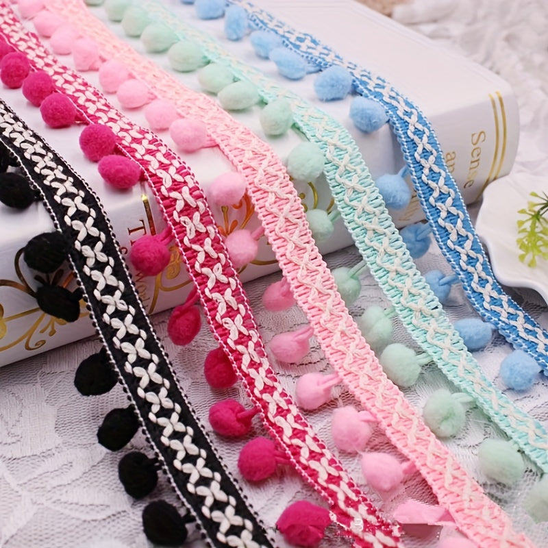 Pompom Lace Ribbon Sewing Accessories DIY Apparel Fabric Embroidery Iron On Hea