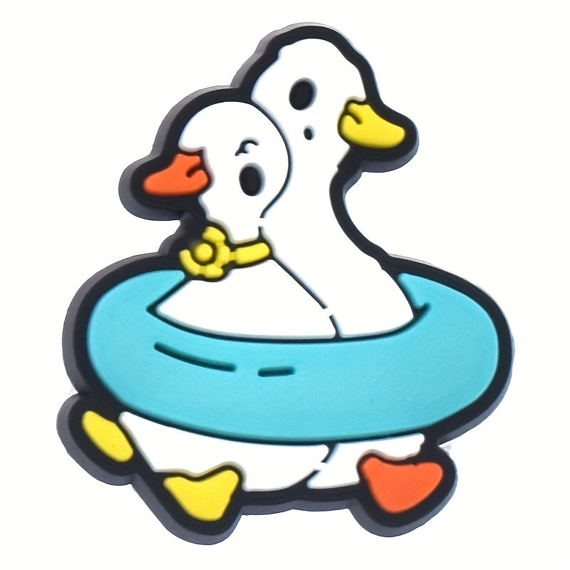 10pcs Duck Shoe Charms For Clogs Sandals PVC Decorations Party Favors