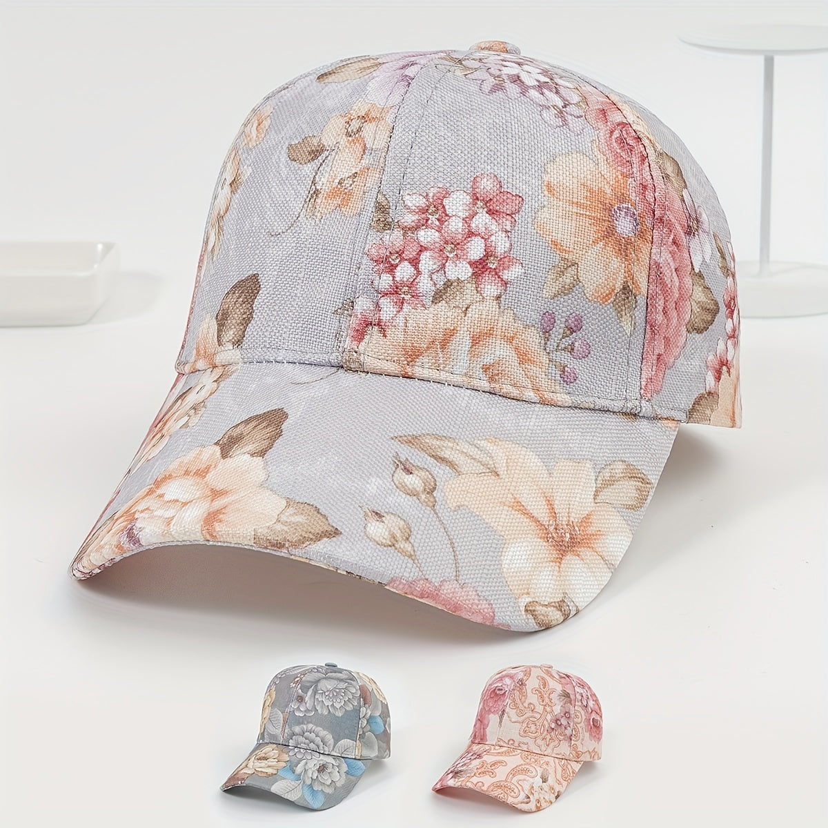 Flower Print Baseball Cap Lightweight UV Protection Sun Hat