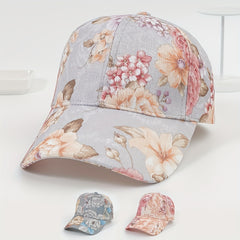 Flower Print Baseball Cap Lightweight UV Protection Sun Hat