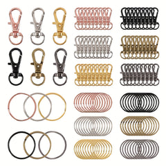 120pcs Swivel Lanyard Snap Hook Key Rings Metal Keychain Hooks Crafting