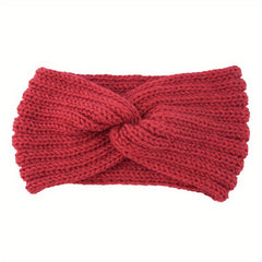 Women's Knitted Headband Elastic Cross Knotted Headwear