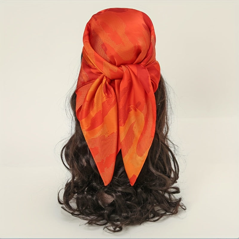 Orange Gradient Tie Dye Bandana Head Wrap Scarf
