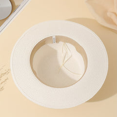 Rhinestone Strap Sun Hat M Label Decor Straw Jazz Hat