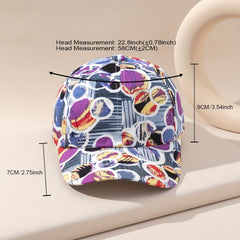 Circle Graffiti Printed Baseball Cap Adjustable Casual Sun Hat Unisex