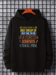 Men's Scientists Print Hoodie Casual Drawstring Sweatshirt