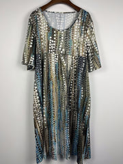  Casual Dress Women's Plus Print Short Sleeve Round Neck Dress