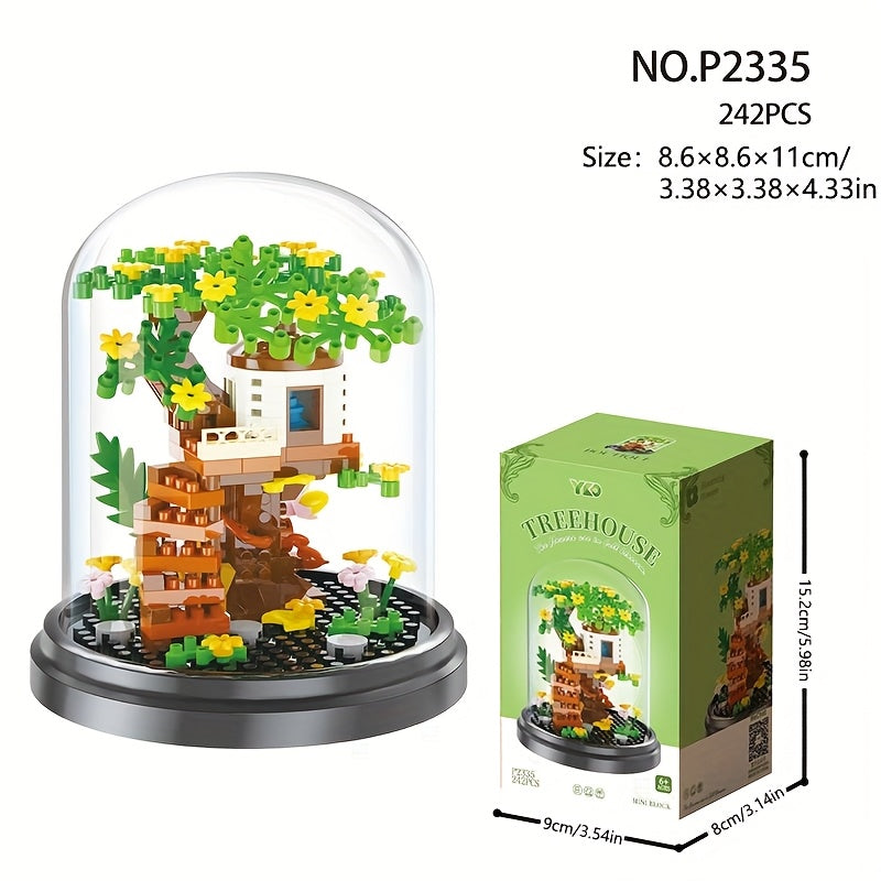 Four Seasons Tree House Small Building Blocks Ornament