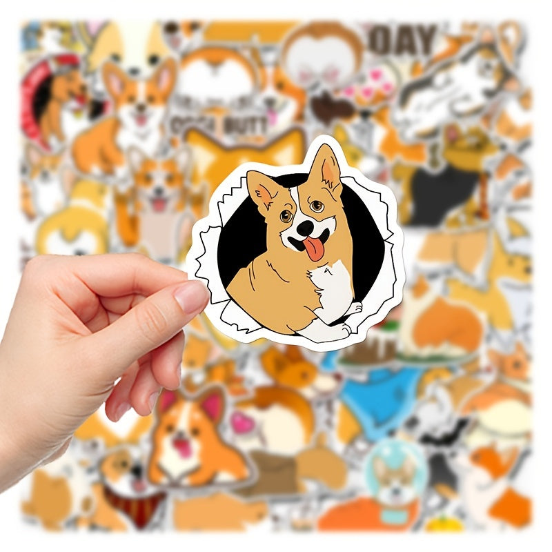 50pcs Corgi Stickers for Phone Laptop Luggage Water Cup