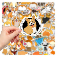 50pcs Corgi Stickers for Phone Laptop Luggage Water Cup