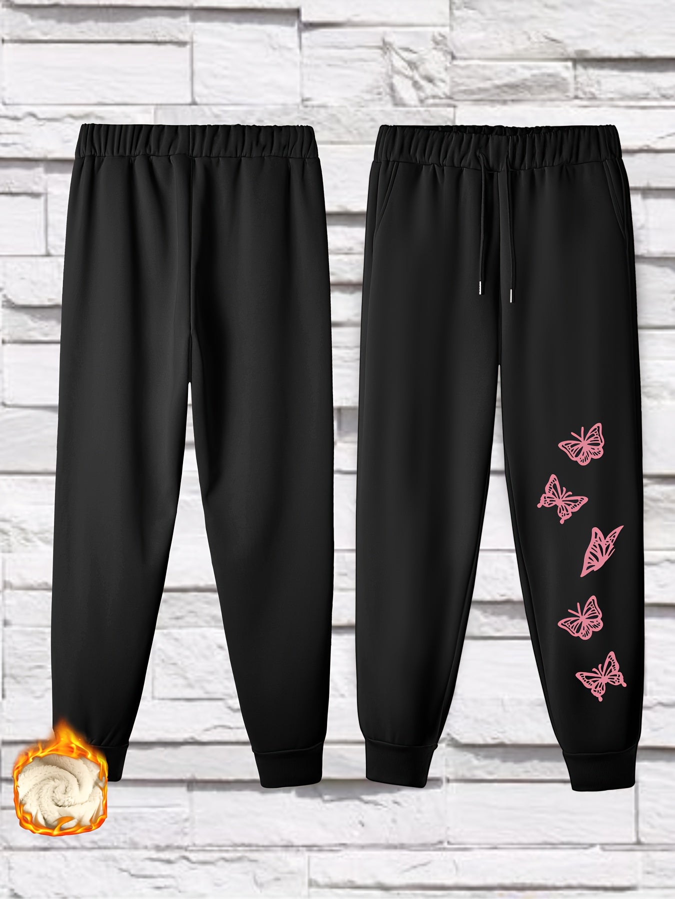  Women's Butterfly Graphic Fleece Joggers