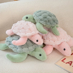 Adorable Pink & Green Sea Turtle Plush Toy - Cuddly Comfort for Kids