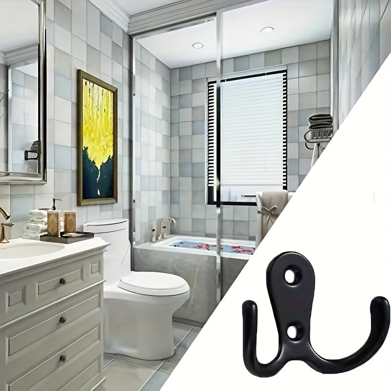 Heavy Duty Metal Double Hooks for Towels and More