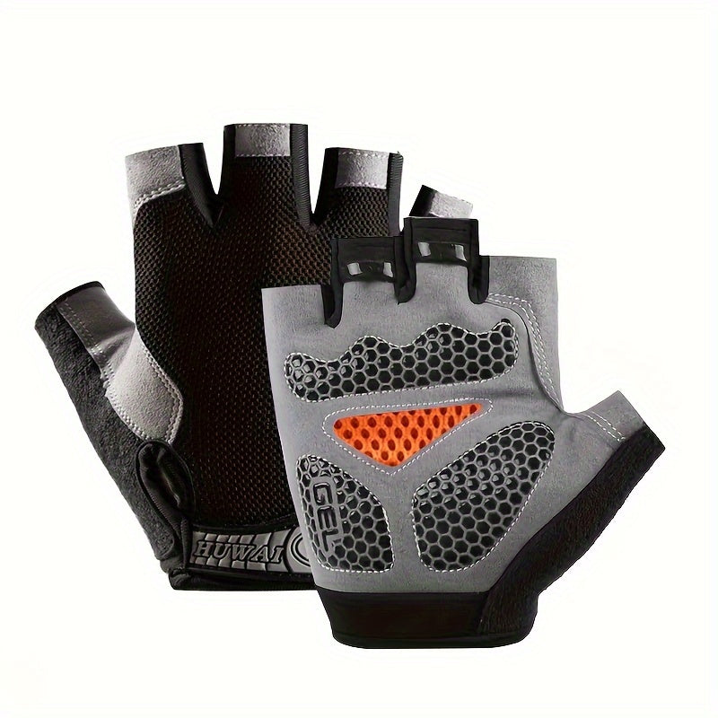 Anti Shock Windproof Fingerless Gloves - for Biking Climbing Weightlifting