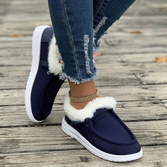 Plush Lined Thermal Furry Snow Boots - Keep Warm Low Cut Snow Shoes