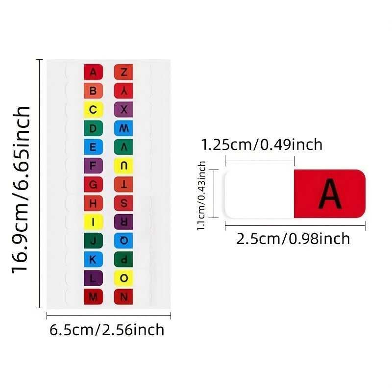 10 Sheets 260pcs Waterproof Alphabetical Transparent Page Labels
