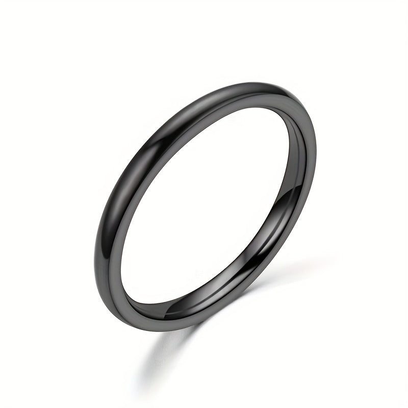 Stainless Steel Round Rings Plain Stackable Wedding Ring Size 5 12