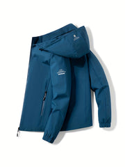 Windbreaker Jacket w/ Detachable Hood Men's Casual Zipper Coat