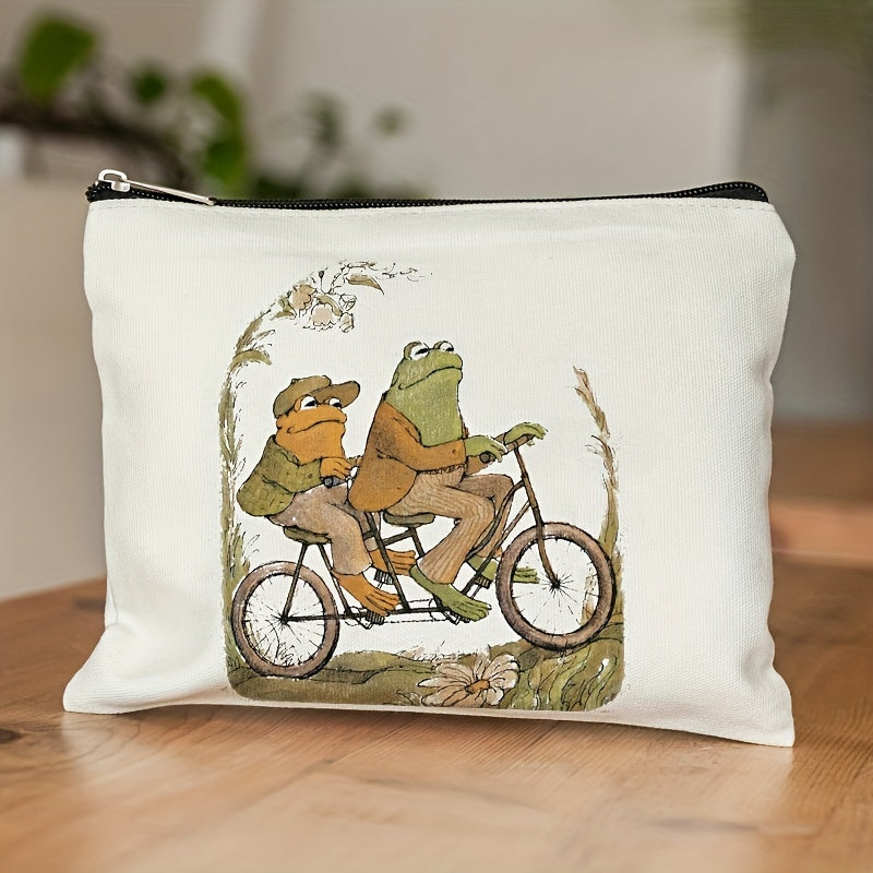 Frog Pattern Cosmetics Bag Toiletry Travel Storage Pouch