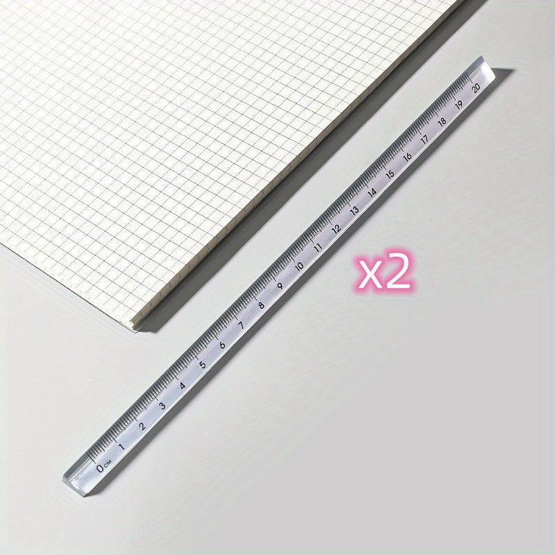Three Prism Ruler Student Drawing Measuring Ruler Exam Office