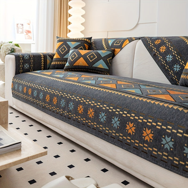 Bohemian Sofa Slipcover Non-slip Couch Cover Universal Furniture Protection