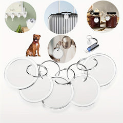 50pcs Metal Rim Key Tags 3.1 Cm Paper Labels Round Plastic Key Chain Tags