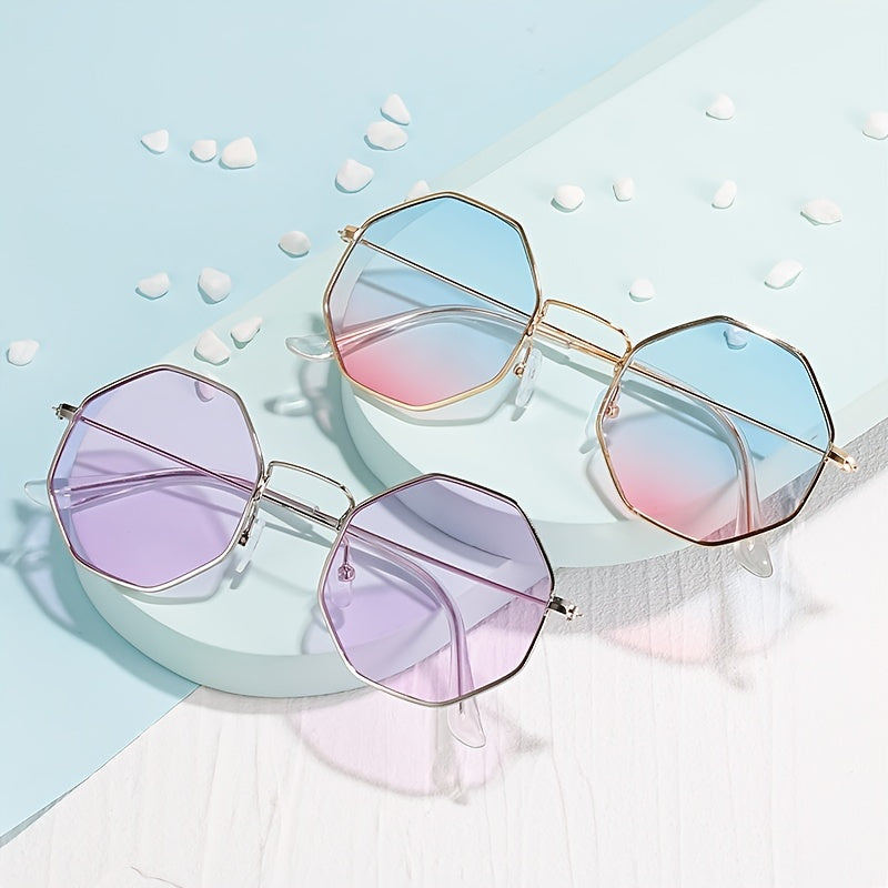 Small Metal Frame Geometric Square Sunglasses