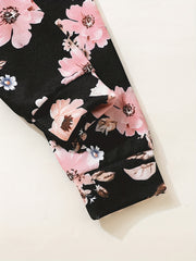 Girl's Floral 2pcs Sweatshirt & Leggings Set for Spring Fall