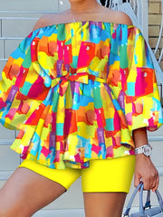  Off Shoulder Top & Shorts Set