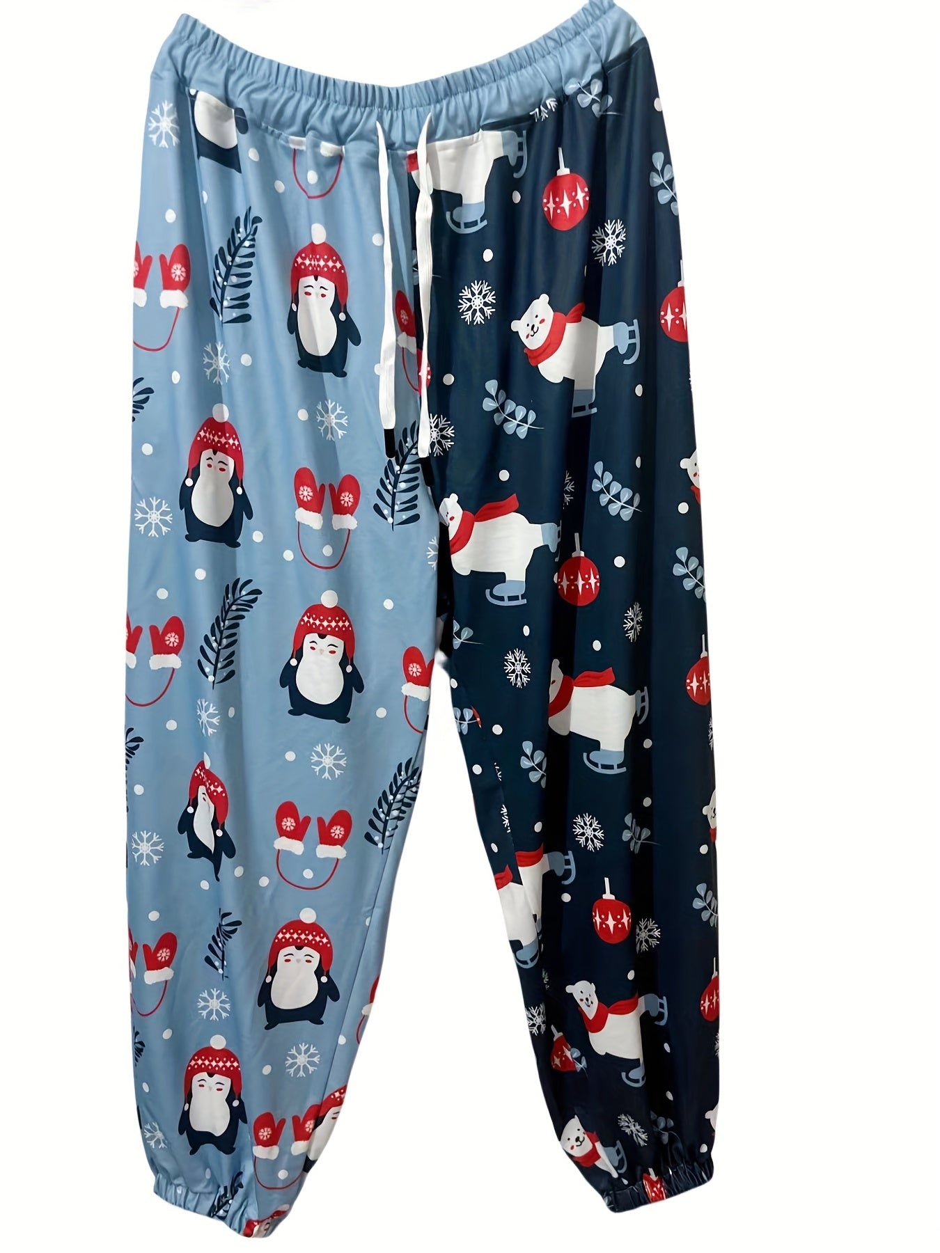 Women's Plus Christmas Tree & Snowflake Print Jogger Trousers