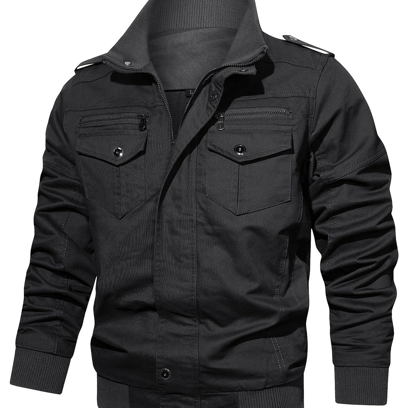 Men's Winter Thicken Military Jacket Casual Stand Collar Windbreaker Coat