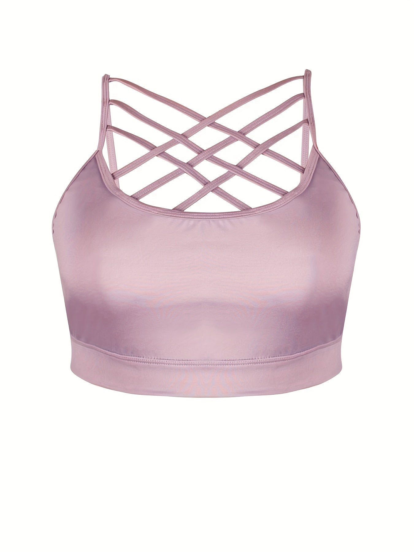 Criss Cross Front Plus Size Sports Bra High Stretch Fitness Running Bra