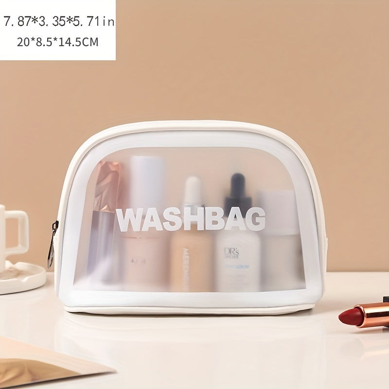 Letter Print Makeup Pouch Lightweight Zipper Cosmetic Bag