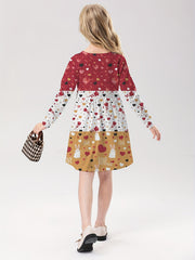 Girls Bunny Graphic Long Sleeve Dress