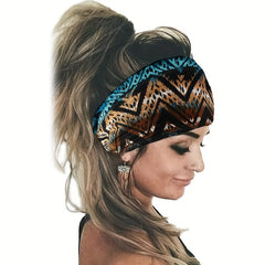 Boho Style Elastic Sports Headband Wide Brim Yoga Headband