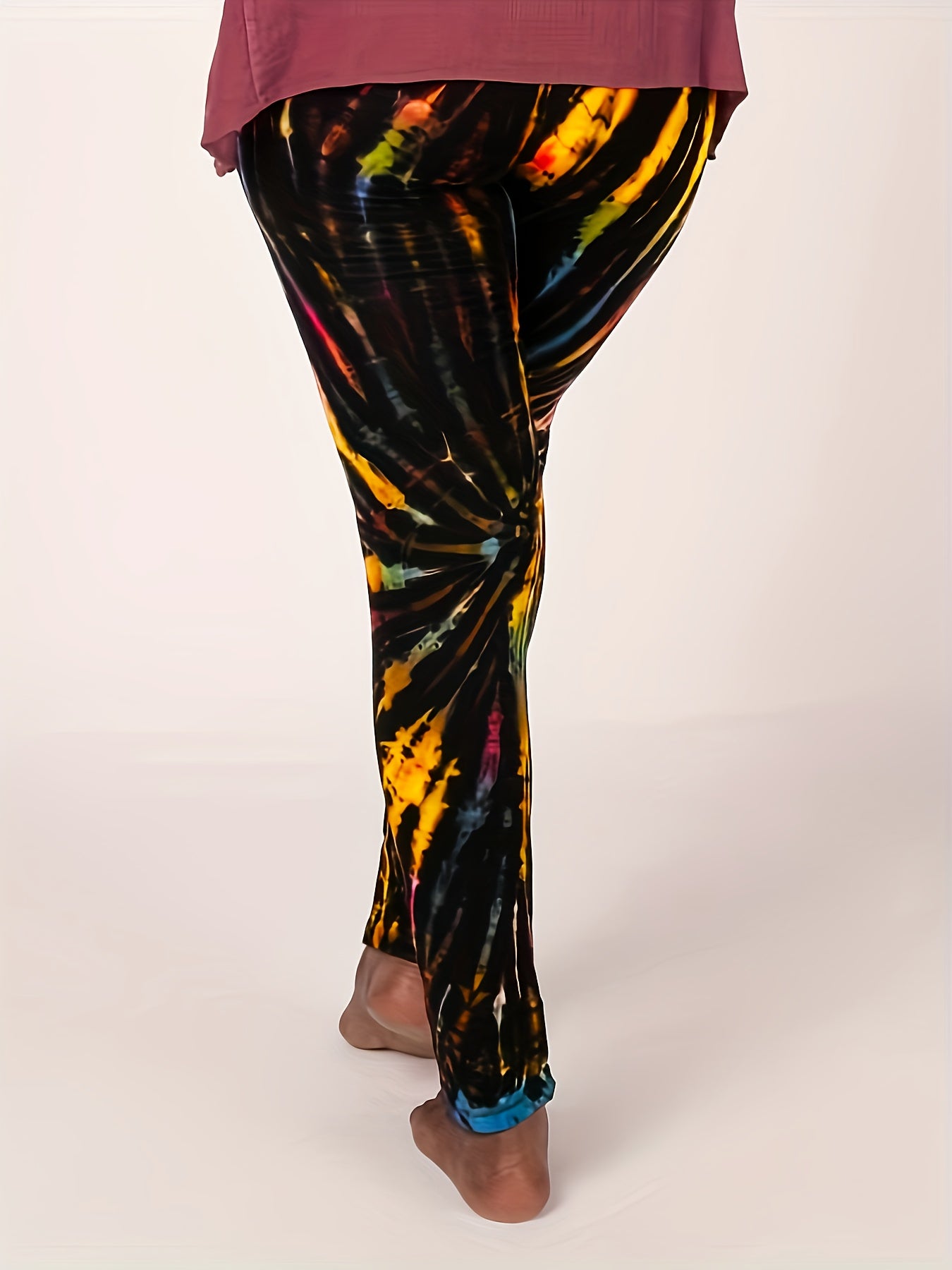  Colorblock Tie Dye Stretch Leggings