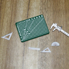 6pcs Dollhouse Metal Pointer Caliper Model Ornament Mini Woven Cutting Board