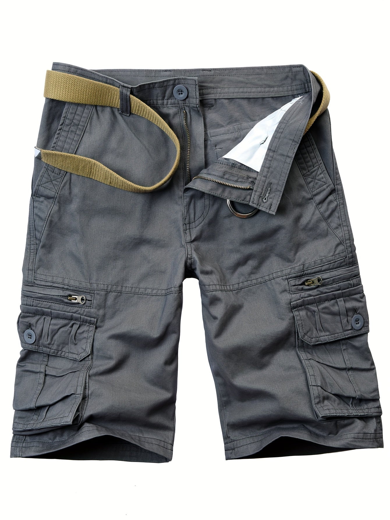 Men's Solid Retro Cargo Shorts