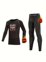 2pcs Kids Compression Elastic Sets Cartoon Pattern Long Sleeve Pullover Pants