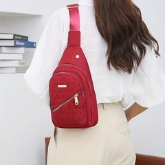Casual Embroidered Nylon Chest Bag