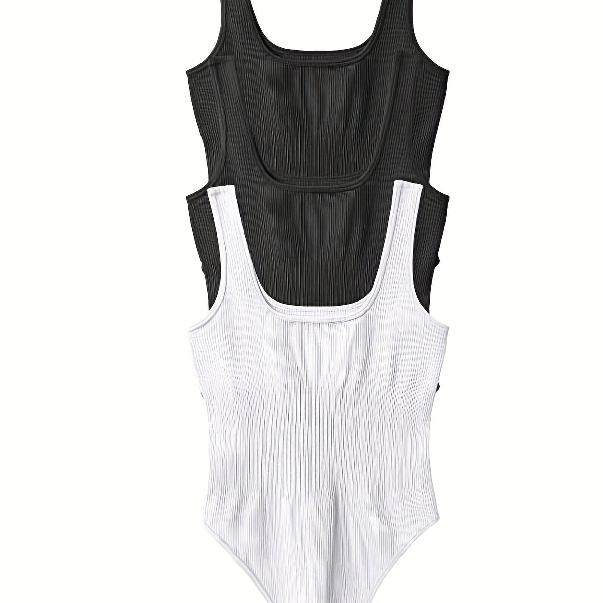 3 Pack U Neck Slim Bodysuit Sleeveless