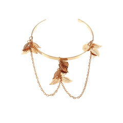Leaf Shape Arms Band Chain Pendant Metal Band Vintage