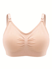  Solid Full Coverage Front Clasp Seamless Comfort Bra