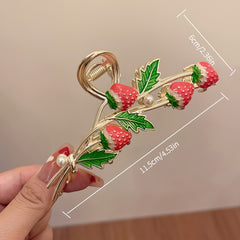 Pink Strawberry Hair Claw Clips Strong Hold Hair Jaw Clips Accessories