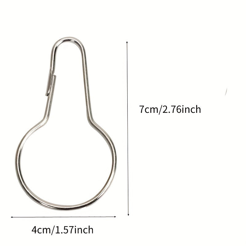 20PCS Metal Shower Curtain Rings Reusable Hangers